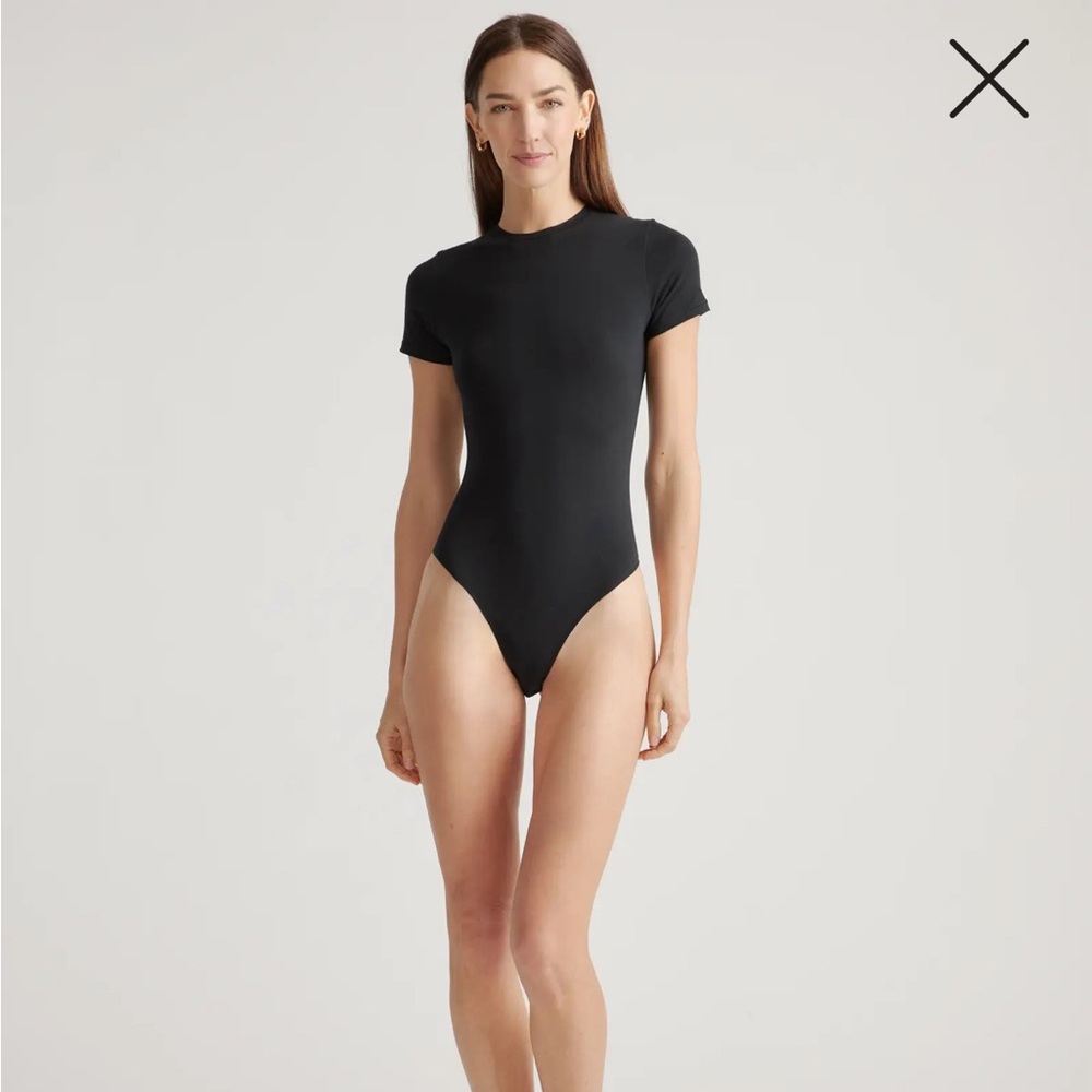 Quince stretch cotton short sleeve bodysuit